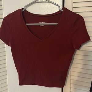 Wild Fable V-neck Maroon T-Shirt